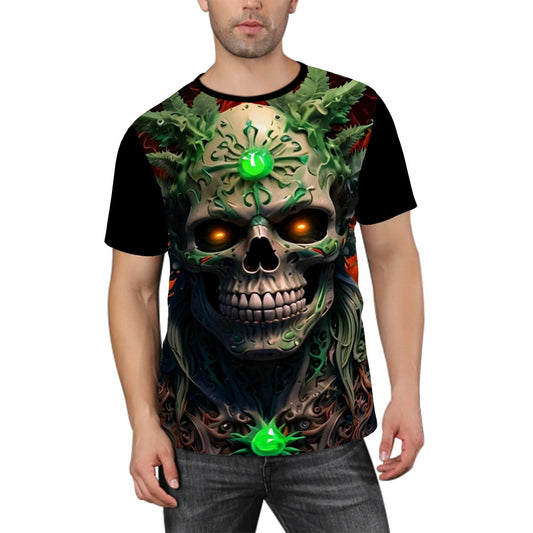 Men's Short Sleeve T Shirt Black Skull