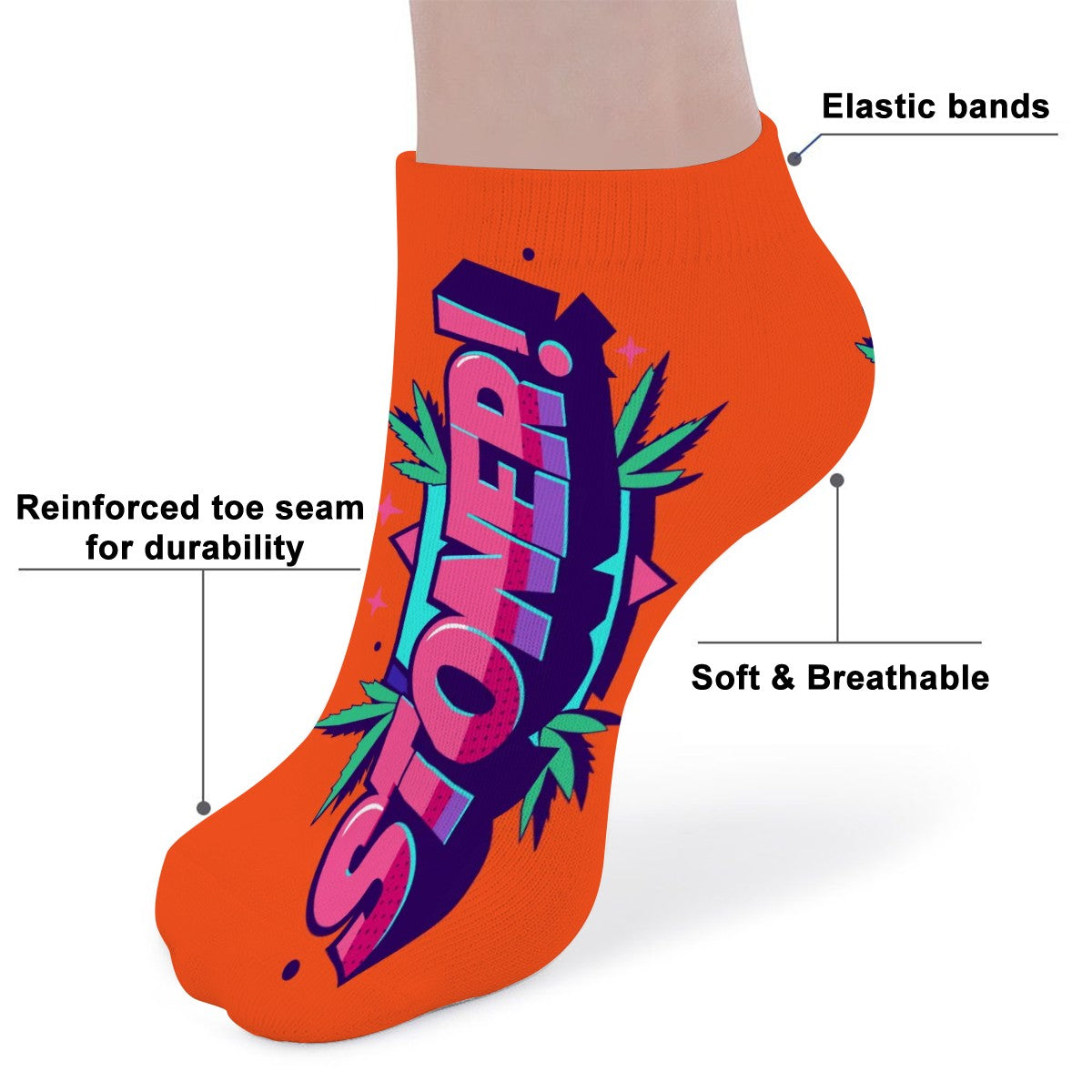 Orange Ankle Socks