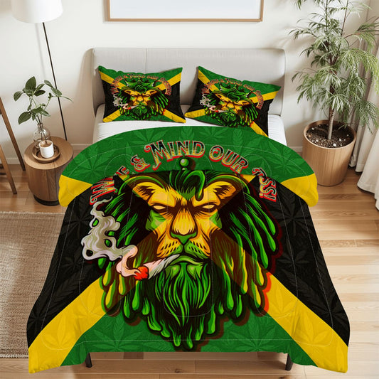Jamaican We Mind Our Business Full Comforter Set