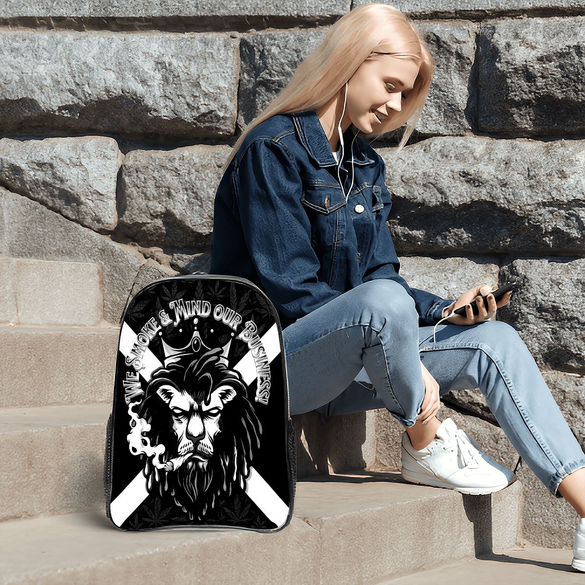 Black and White Jamaican We Mind Our Business Clear Transparent Backpack