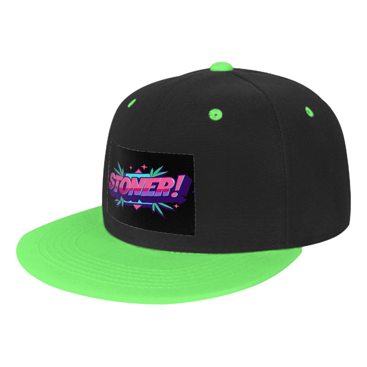 Stoner Flat Bill Hats Hip Hop Style Front Pattern