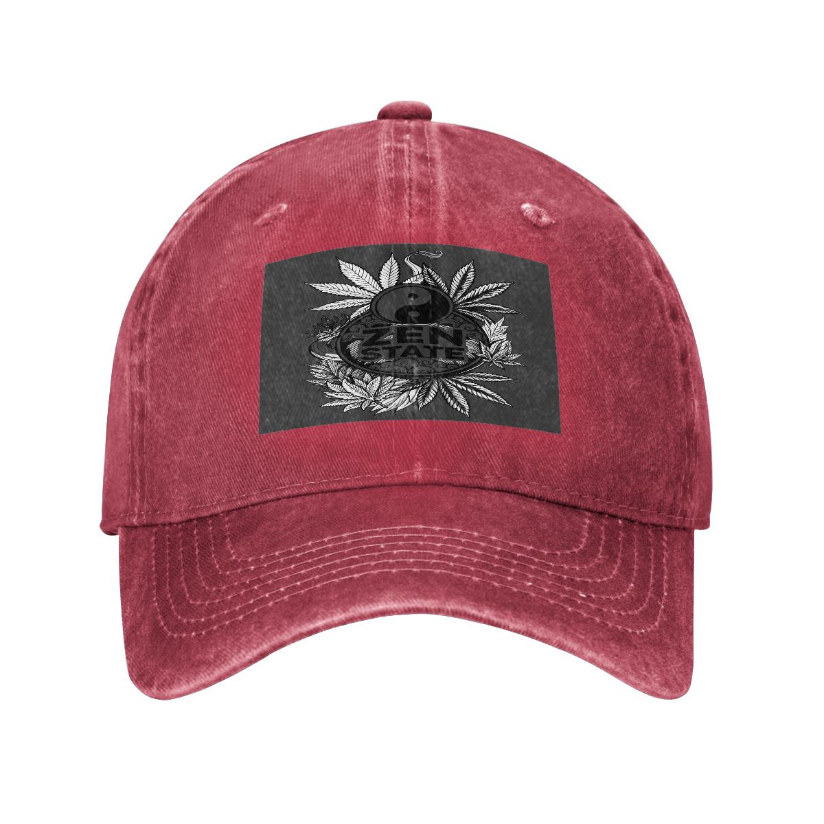Black Zen Unisex Washed Denim Baseball Cap