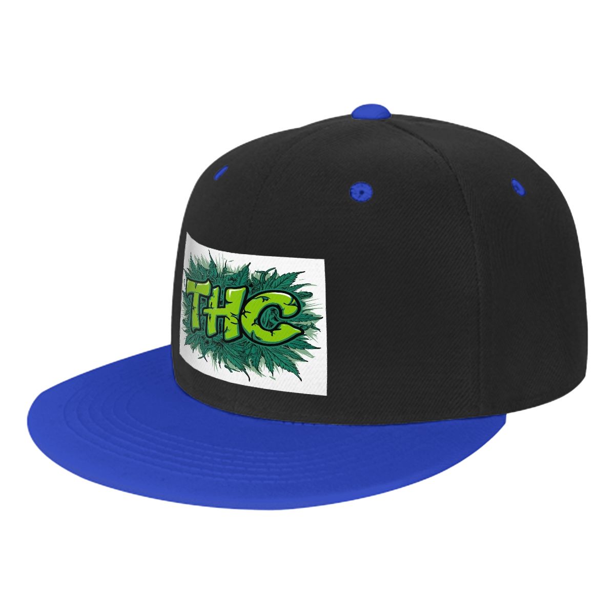THC Flat Bill Hats Hip Hop Style Front Pattern