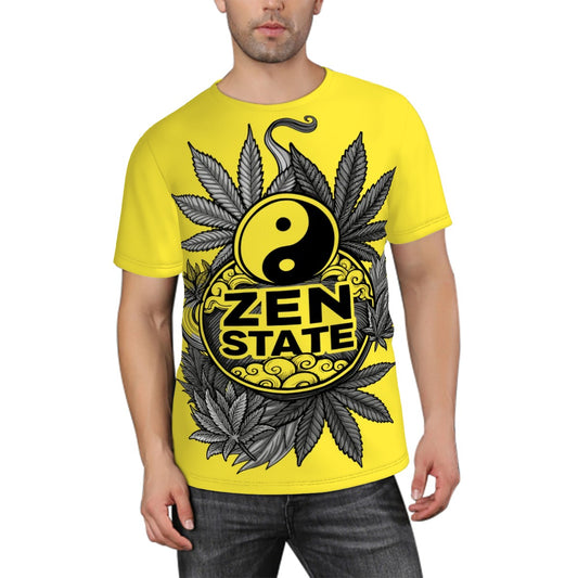 Men's Short Sleeve T Shirt Yellow Zen