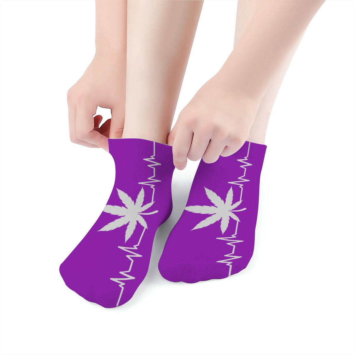 Purple My Heart Beat Ankle Socks