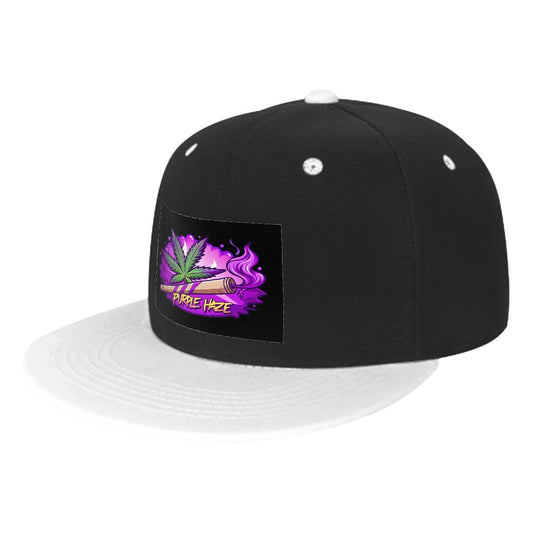 Purple Joints Black Flat Bill Hats Hip Hop Style Front Pattern