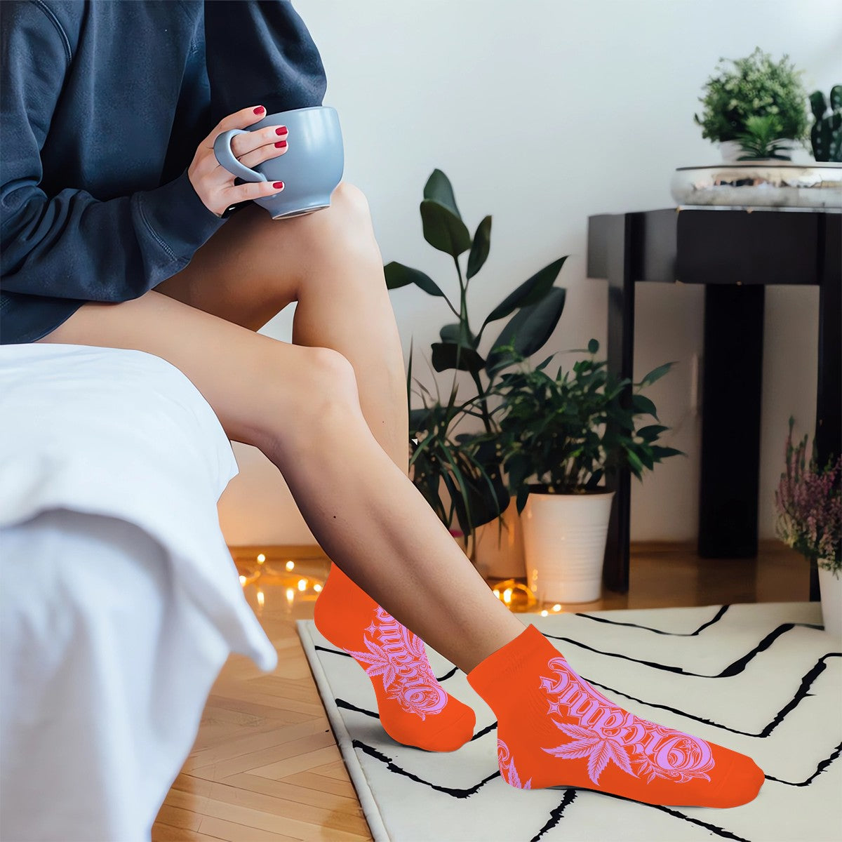 Orange Ankle Socks