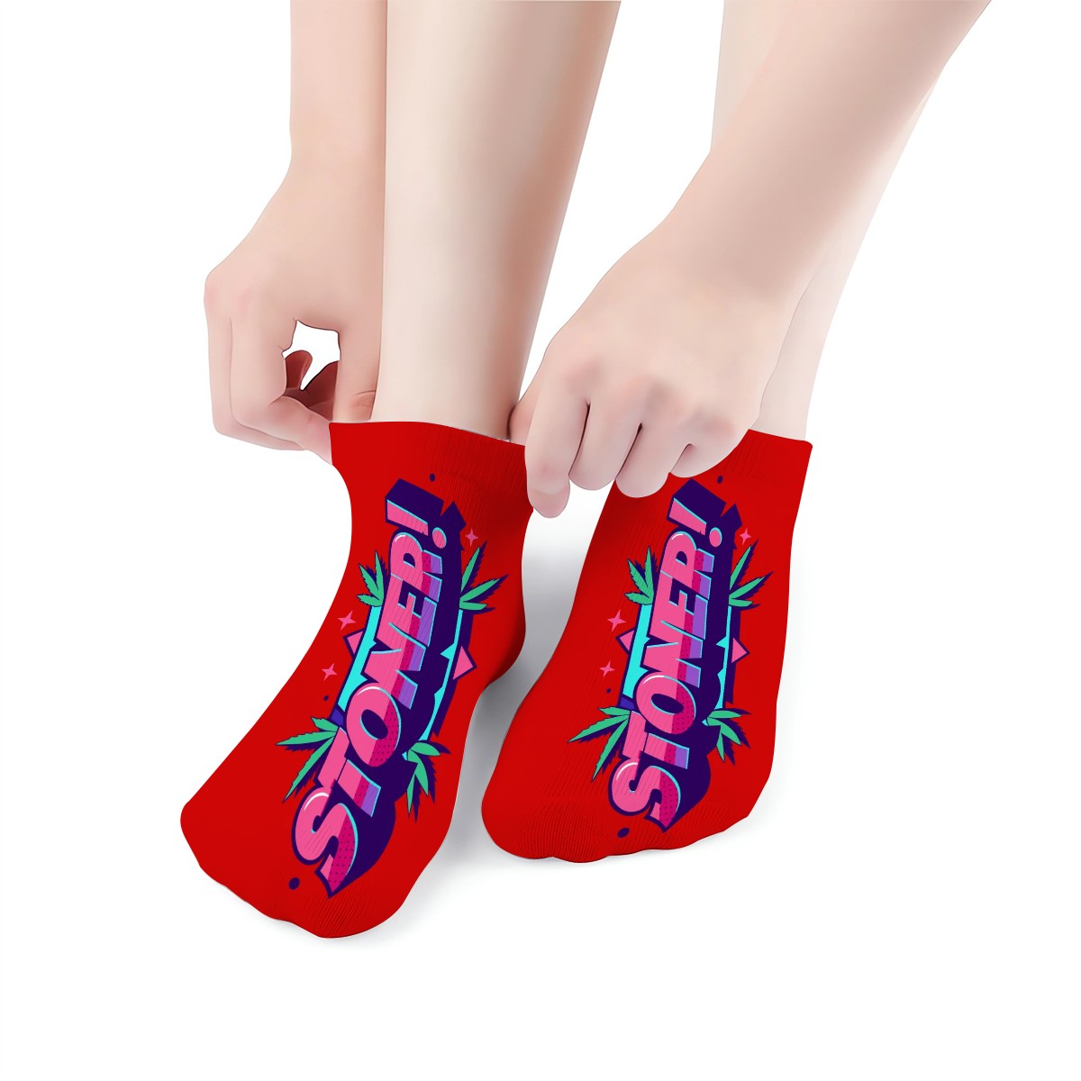 Red Stoner Ankle Socks