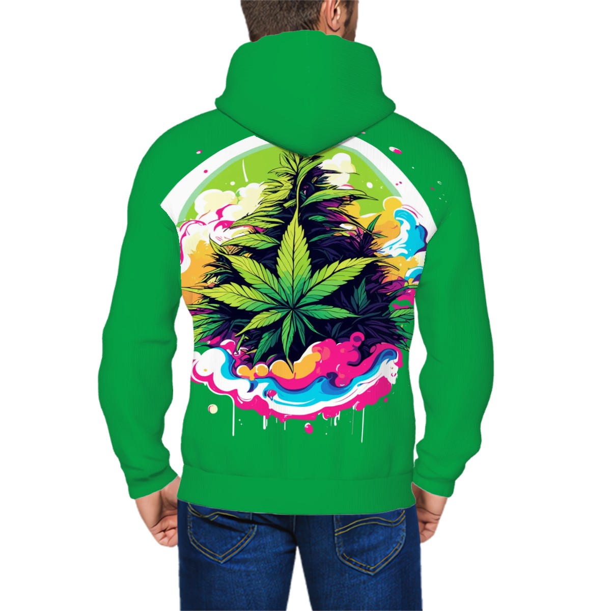 Men's Zip Up Hoodie Green
