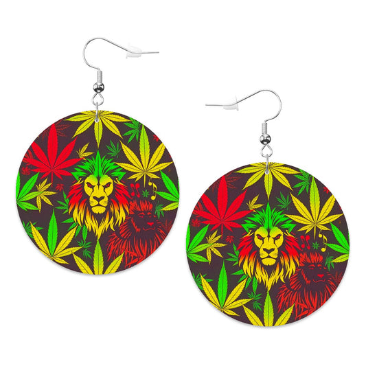 Leather Round Earrings 3 Loin of Zoin