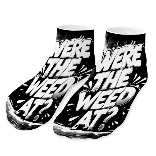 Black and White Were the Weed At Ankle Socks
