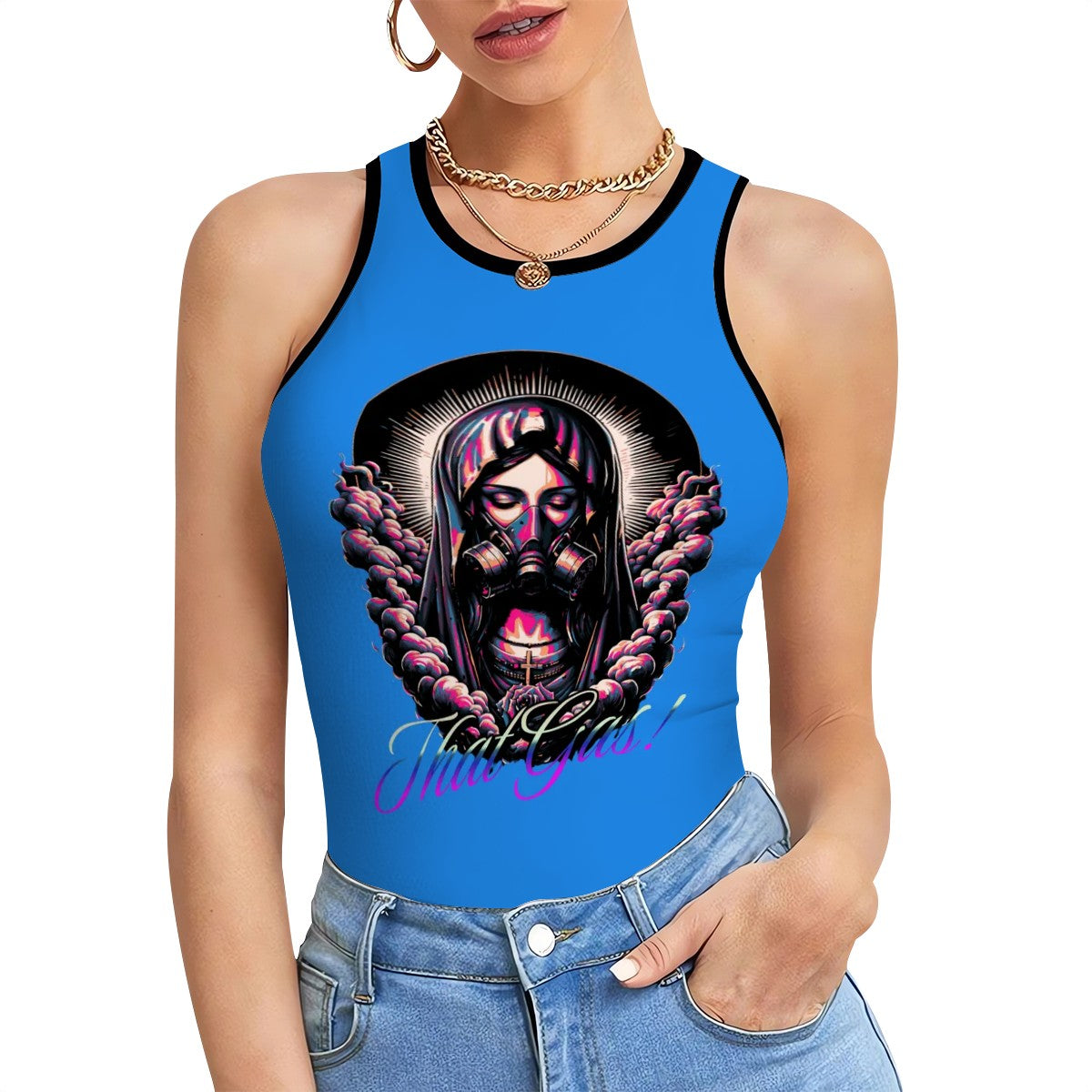 Blue that's Gas Woman Tee