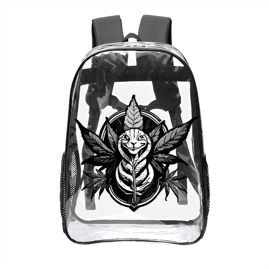 Clear Transparent Backpack – Black Snake Design