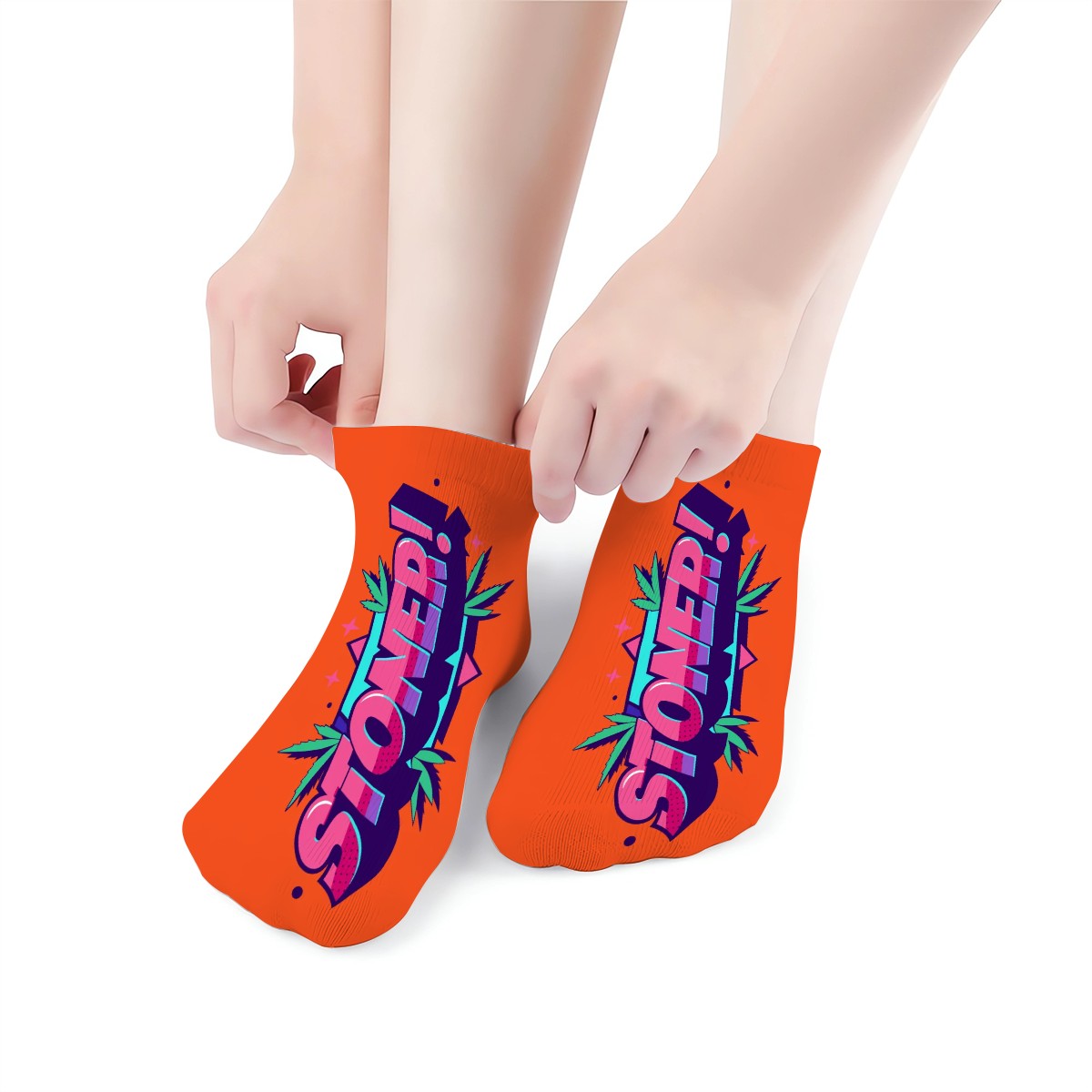 Orange Ankle Socks